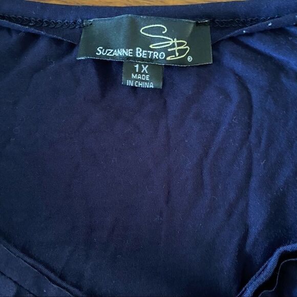 Suzanne Betro Tiered Blue Maxi size 1X - Picture 3 of 6